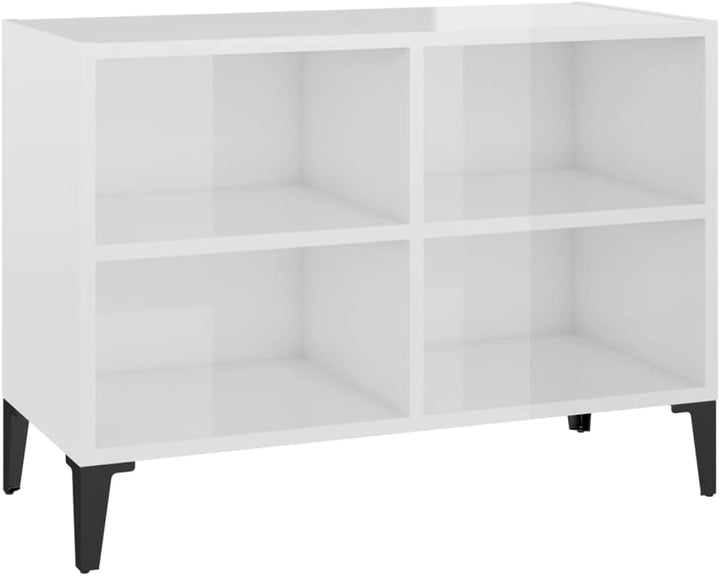 vidaXL TV Schrank mit Metallbeinen 4 Fächern Lowboard Sideboard Fernsehschrank Fernsehtisch TV Möbel