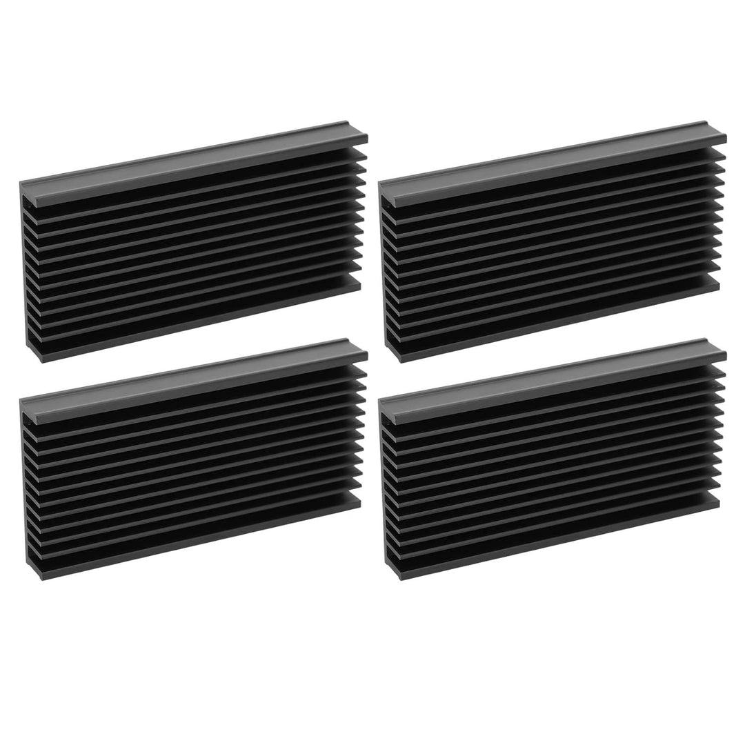 4-tlg Aluminiumkühlkörper Kleine Kühler Kühlkörpermodul Kühlrippe für Elektronik 50 x 12,7 x 100 mm
