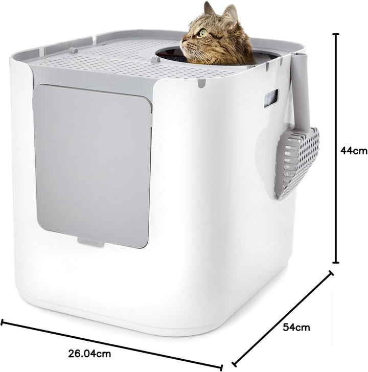 Modkat XL Katzenklo- Top-Entry oder Front-Entry konfigurierbar, Sieht gut aus, reduziert die Litter