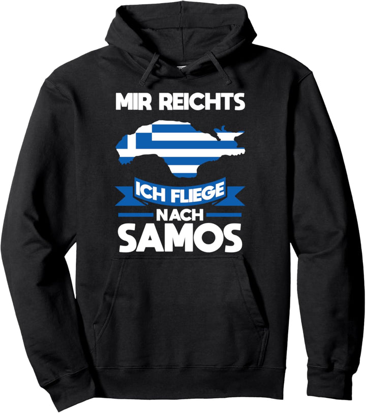 Samos Reise Griechische Flagge Pullover Hoodie