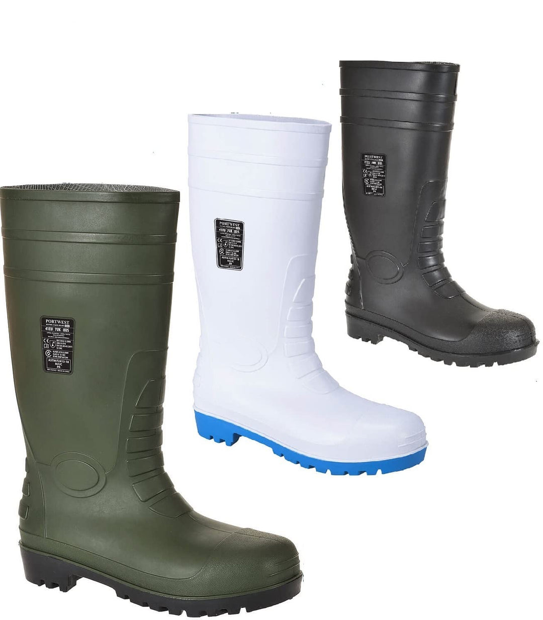 Portwest Total-Sicherheitsgummistiefel S5, Grösse: 44, Farbe: Grün, FW95GNR44 44 EU Grün, 44 EU Grün