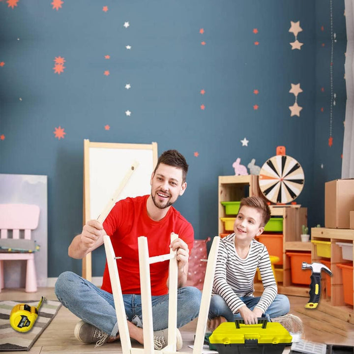 QeeHeng Kinder-Werkzeug-Set, Holzbearbeitungswerkzeug-Set, 30 Stück Baumeister Kinder Echte Handwerk