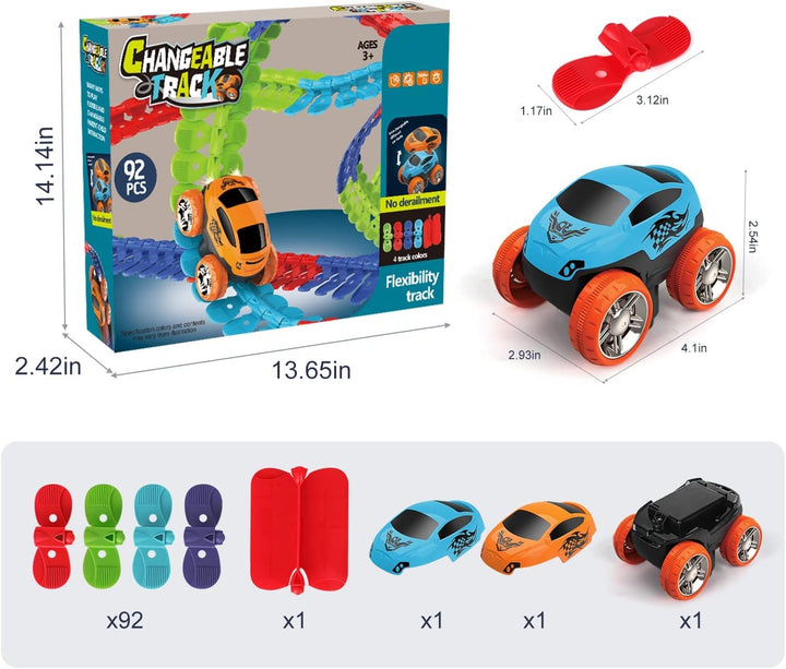Autorennbahn Autorennbahn Rennbahn Auto Spielset Inklusive 92 Stück Tracks Rennbahn Racetrack Spiels