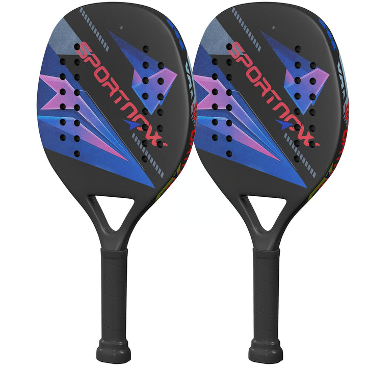 SPORTNOW Pickleball Paddles Set Schläger Set mit 2 Schlägern, Kohlefaser Oberfläche rutschfest Griff