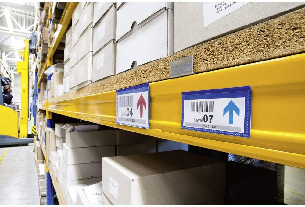Durable Etikettentasche (100 x 38 mm) Packung à  50 Stück, blau, 174107, 100 x 38 mm