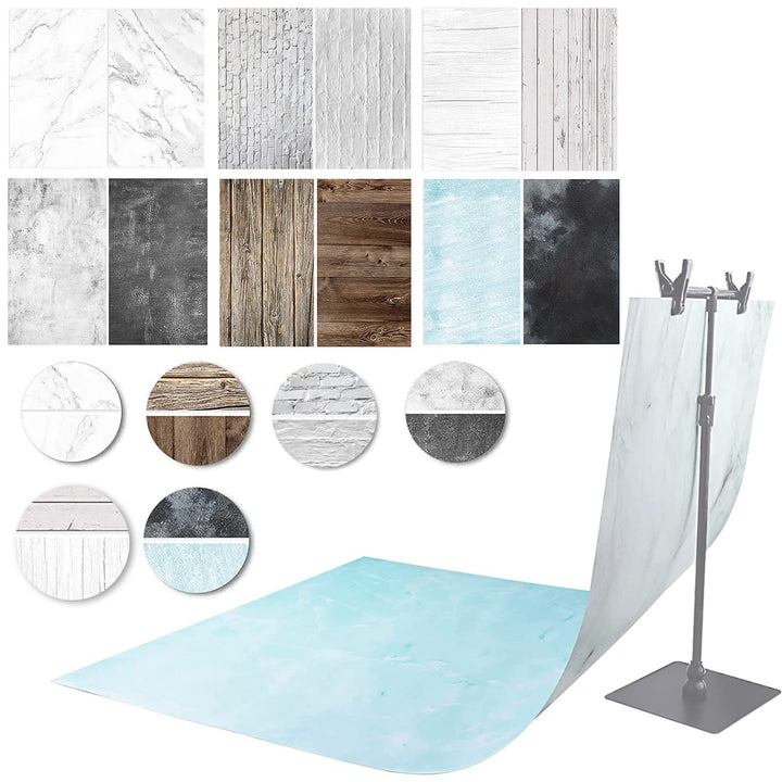 Photography Background 6 Pieces 57 x 88 cm 2 in 1 Food Flat Lay Table Top Photography Double Sided B