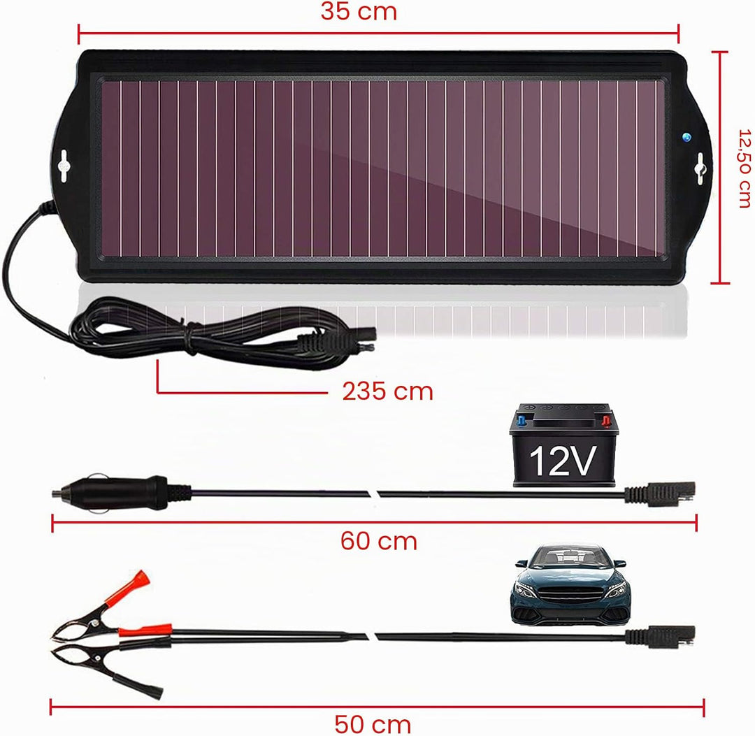 Solar-Ladegerät-Auto-Ladegerät-Bundle,12V 2,5W wasserdichtes tragbares amorphes Solarpanel mit Zigar