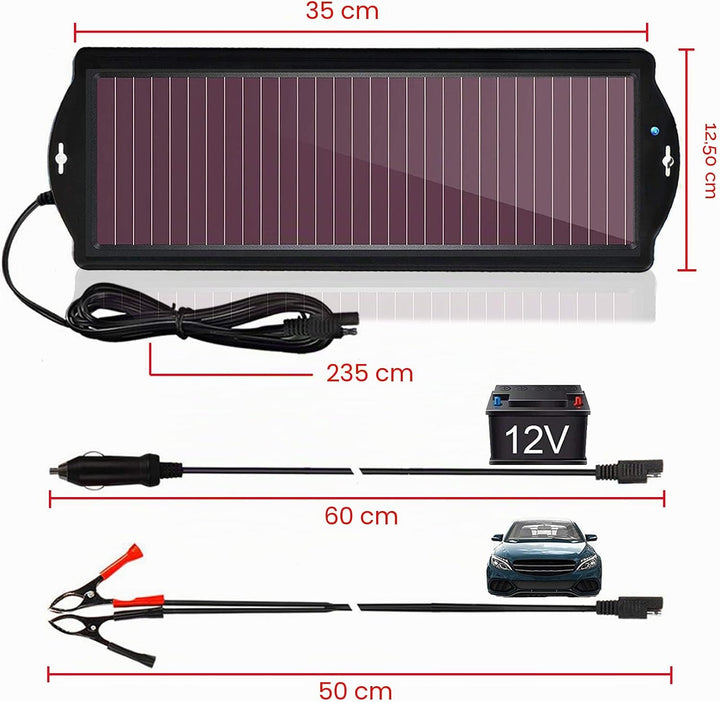 Solar-Ladegerät-Auto-Ladegerät-Bundle,12V 2,5W wasserdichtes tragbares amorphes Solarpanel mit Zigar