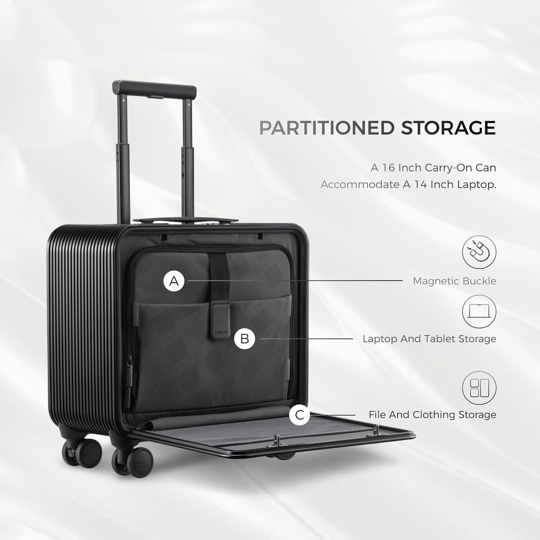 TUPLUS Koffer Aluminium Trolley Rollkoffer mit 4 Rollen Reisekoffer Handgepäck Hartschalenkoffer mit