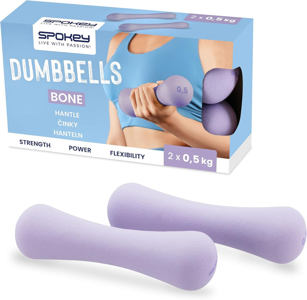 Spokey BONE Kurzhantel-Set 2-teilig mit Neopren ummantelt | verschiedene Gewichtsabstufungen von 0,5