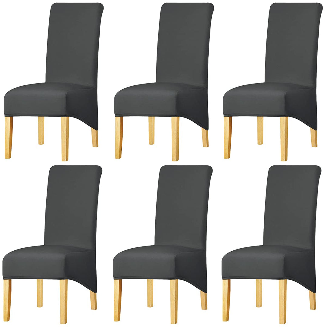 KELUINA Stuhlhussen mit hoher Rückenlehne, Solider Stoff, Stretch, Grösse XL, für Esszimmer, für Zuh