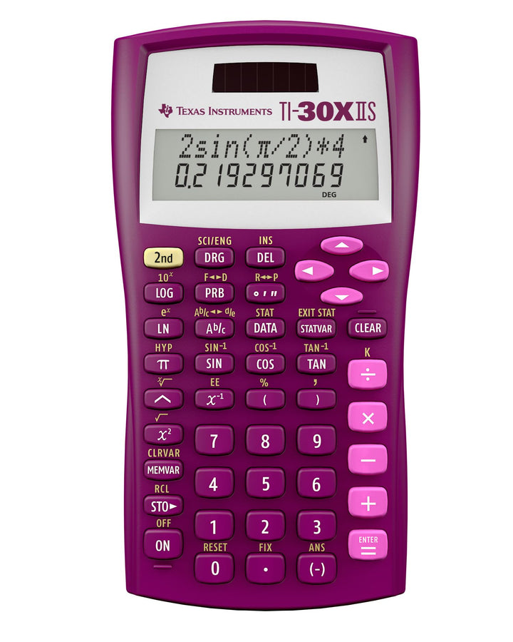 Texas Instruments TI-30X IIS 2-Line Scientific Calculator, Rasberry by Texas Instruments Raspberry S