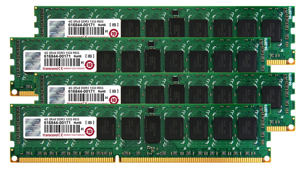 Transcend TS16GJMA533N JetMemory Arbeitsspeicher 16GB (4X 4GB, 1333MHz, CL9) für Apple Mac Pro DDR3-