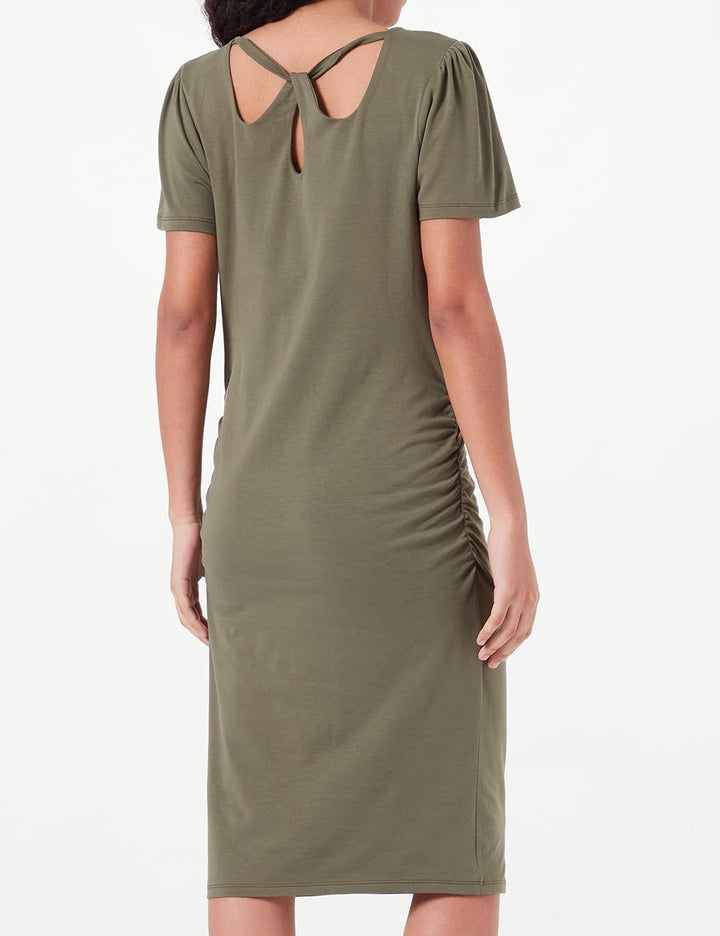 Noppies Damen Dress Bogor Short Sleeve Kleid, Dusty Olive - P520, 34 EU