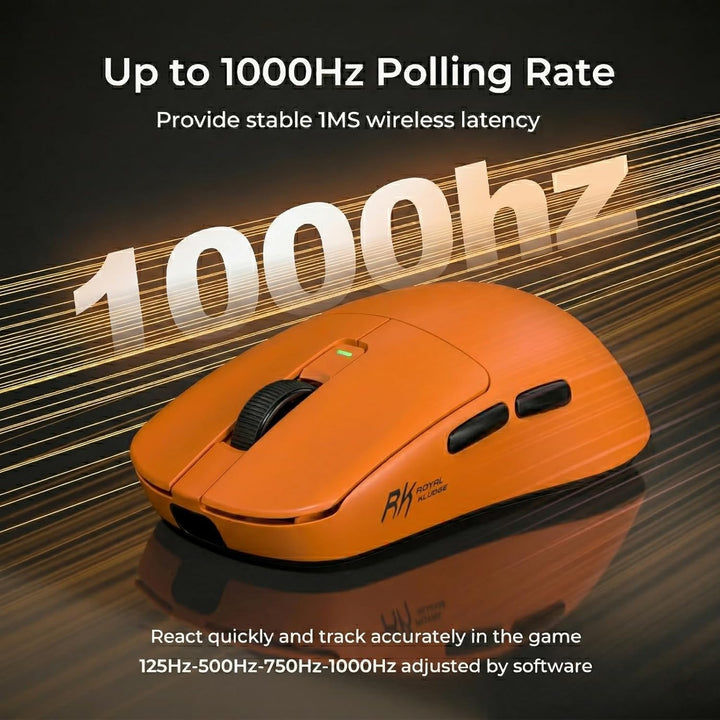 RK ROYAL KLUDGE M30 Gaming Maus Kabellos, 12000 DPI PixArt PAW3311 Sensor, 41g Ultralight Wireless M