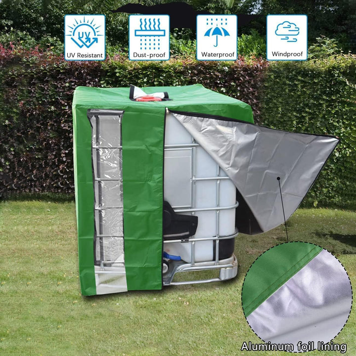 420D 1000L IBC Tank Abdeckung Upgrade,Abdeckplane IBC Container 1000l für Wassertank mit Reissversch