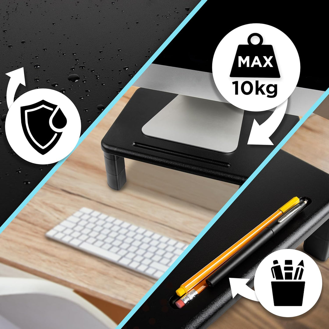 Duronic DM056 Monitorständer 3-Fach 116×36 cm – ergonomischer Bildschirmständer 14,5 cm Höhe, Schrei