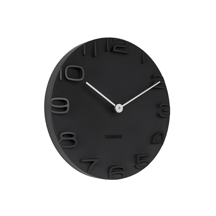 Karlsson KA5311BK Wanduhr On The Edge, schwarz mit Zeiger, Chrom One Size Metallic, One Size Metalli