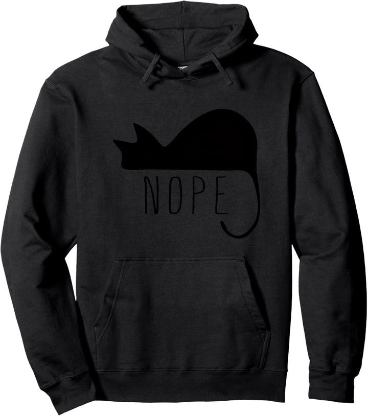 Faule schwarze Katze Nope Happy Halloween Kitty Cartoon-Zeic Pullover Hoodie