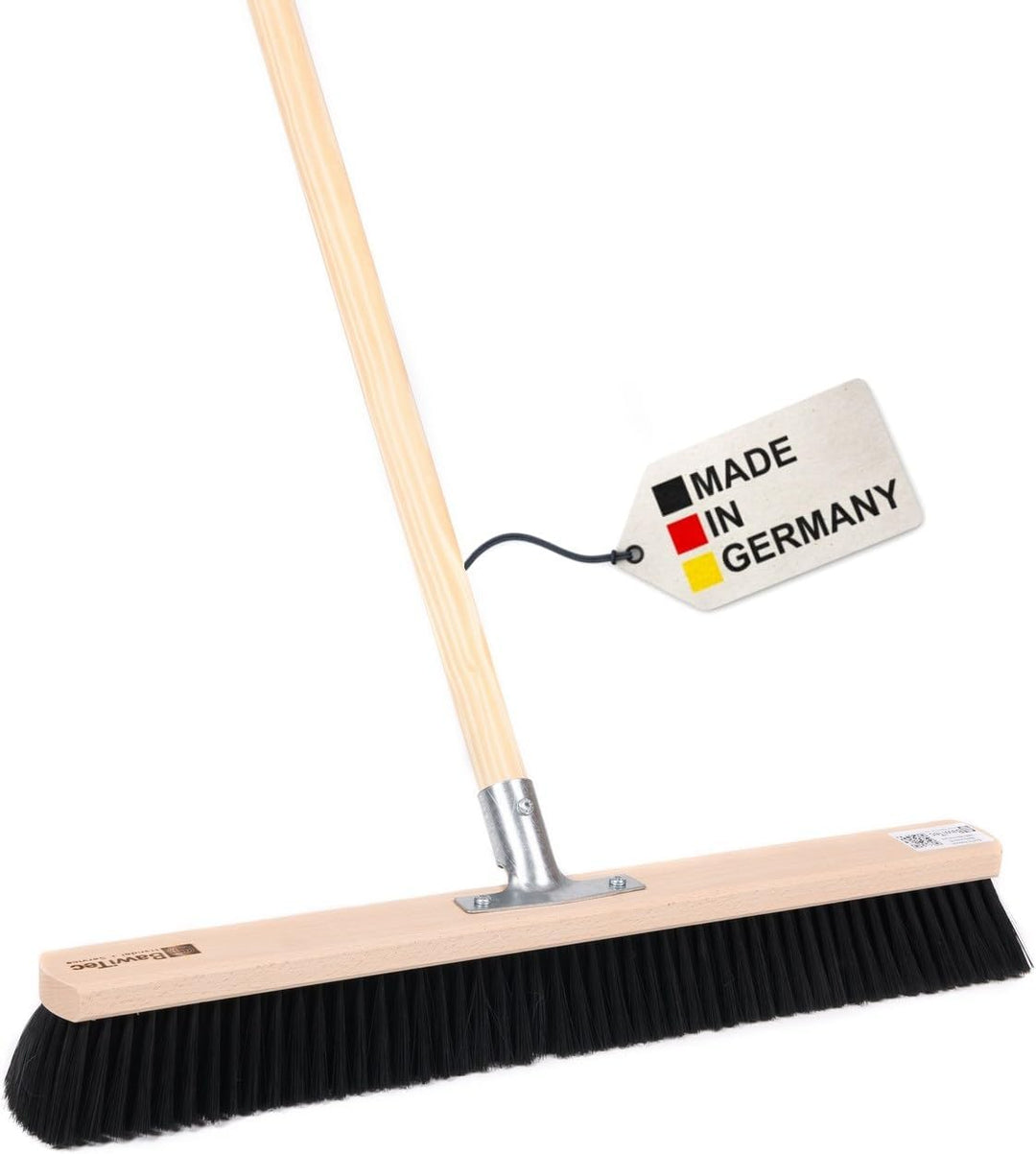 BawiTec Profi Saalbesen Grossraumbesen Kunsthaar-Borsten mit stabilem Stiel schwarz-weich (Breite 10