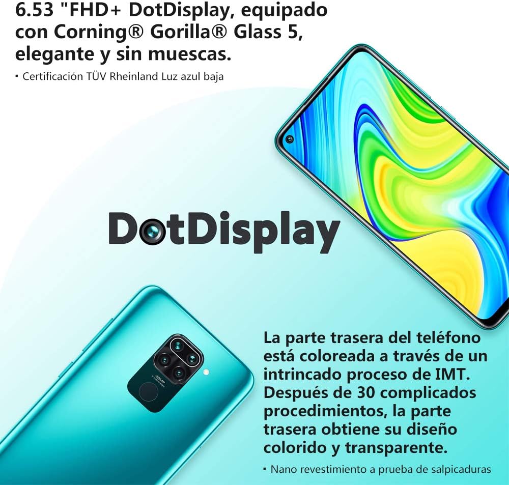 Xiaomi Redmi Note 9 - Smartphone RAM 4GB ROM 128GB 6.53 ”FHD + DotDisplay 48MP Quad Kamera Hotshot 3