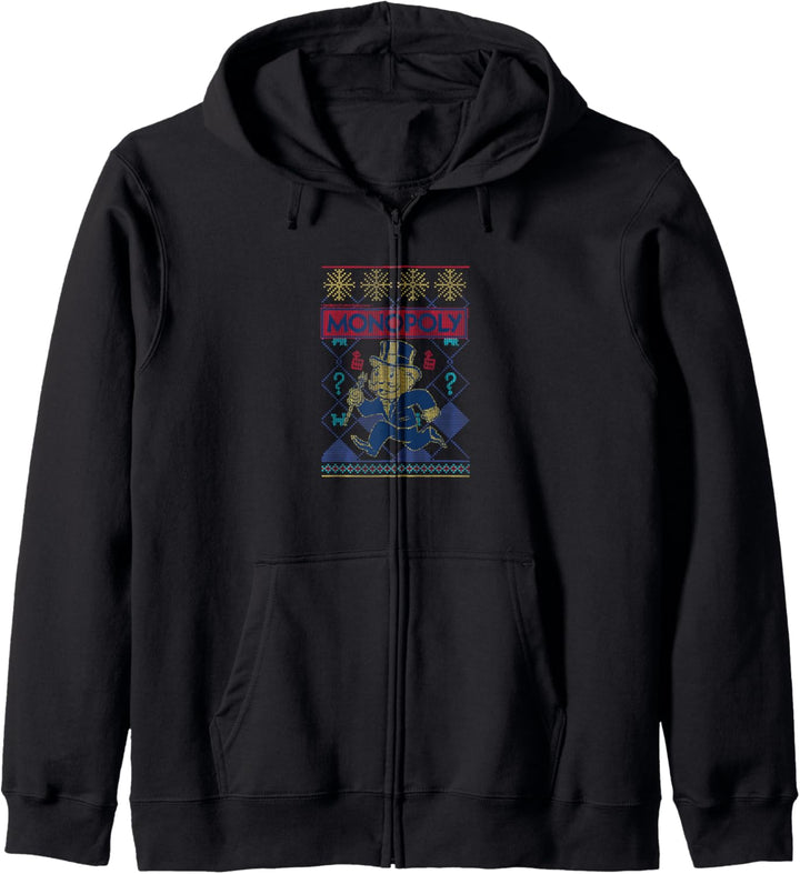 Monopoly Christmas Ugly Sweater Style Kapuzenjacke