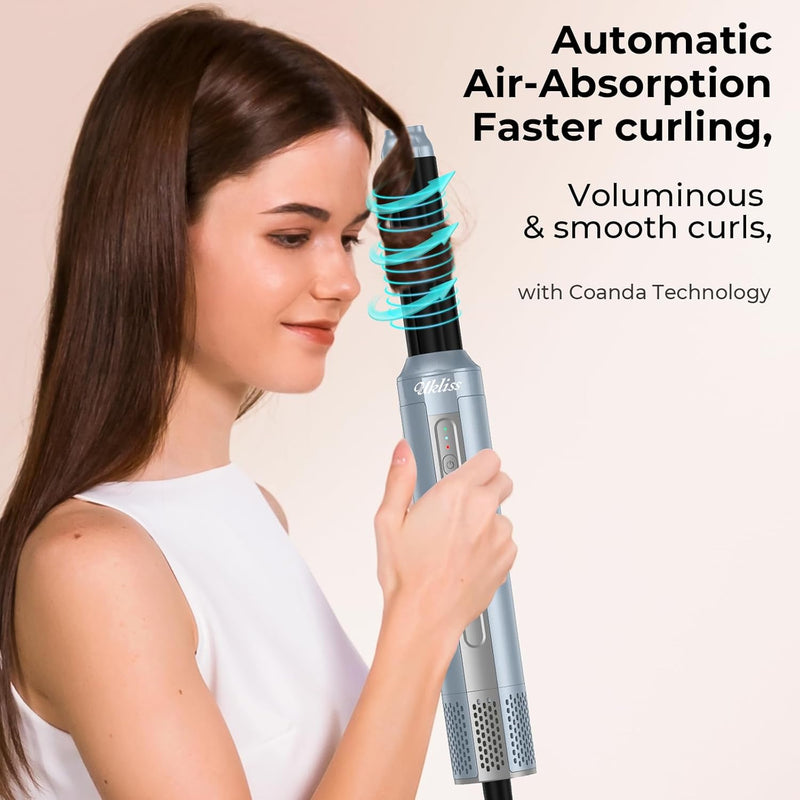 Airstyler 6 in 1,UKLISS 1400w Hairstyler Warmluftbürste, 30mm Air Lockenstab, 3 Temperaturanpassunge