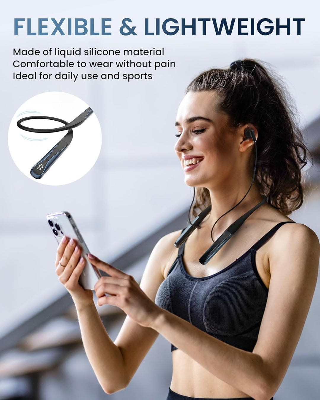 SOPPY Nackenbügel Kopfhörer Bluetooth 5.4 Kabellose In-Ear-Kopfhörer Ohrhörer mit ANC &amp; ENC Geräusch