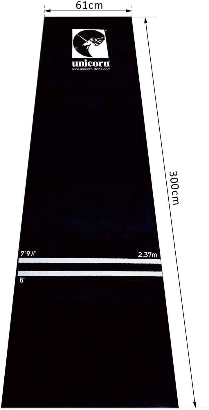 Unicorn Professional Dart Mat, Heavy Duty Gummi Dartmatte, schwarz