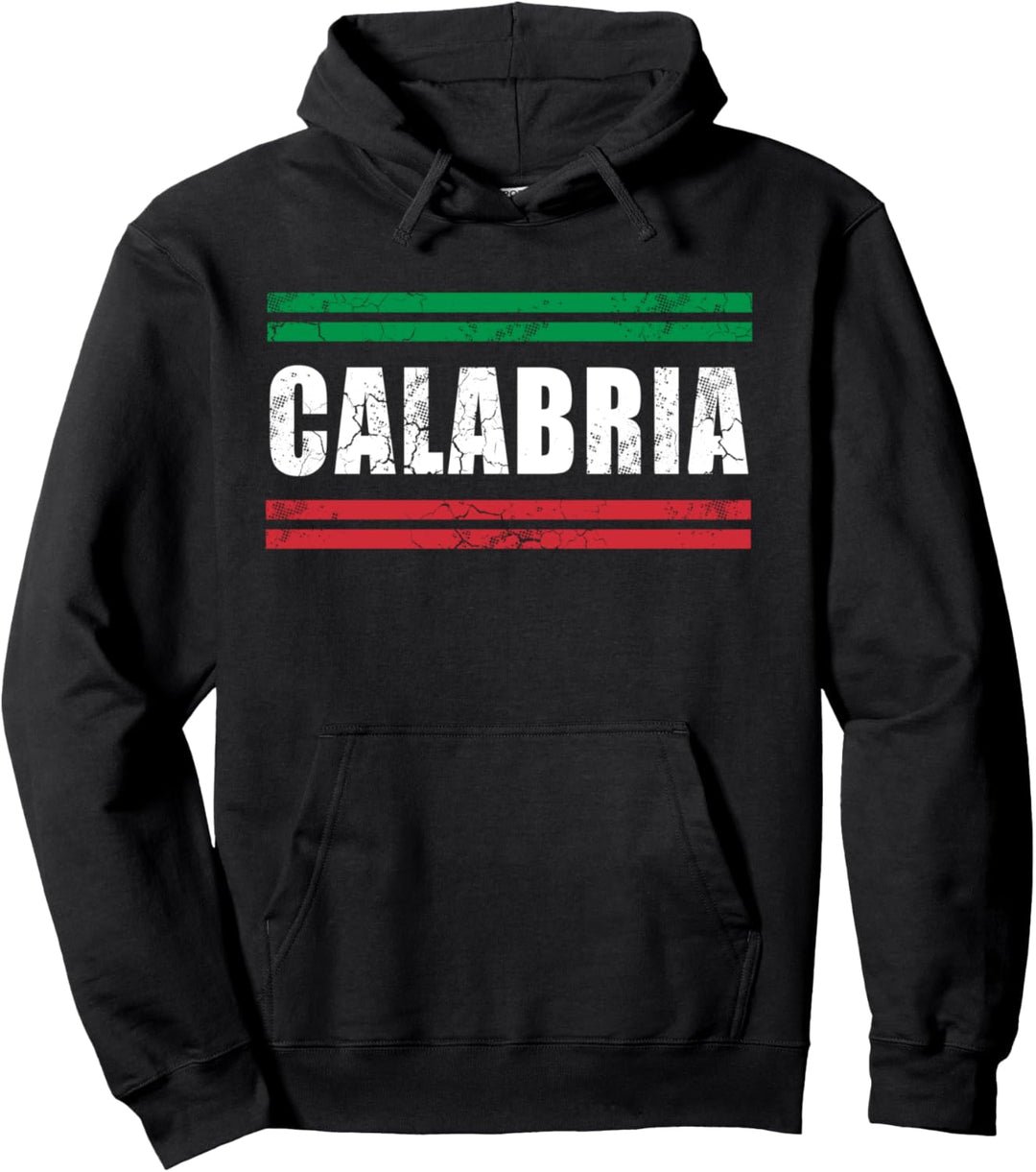Flagge Kalabrien Italien, Italien, Italiano Vintage Retro Fade Pullover Hoodie