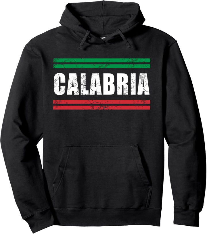Flagge Kalabrien Italien, Italien, Italiano Vintage Retro Fade Pullover Hoodie