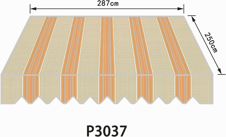 home Trends Markisenstoff 4m Markise mit Volant 4 x 3 m Markisenbespannung ersatzstoff 387 x 300cm B