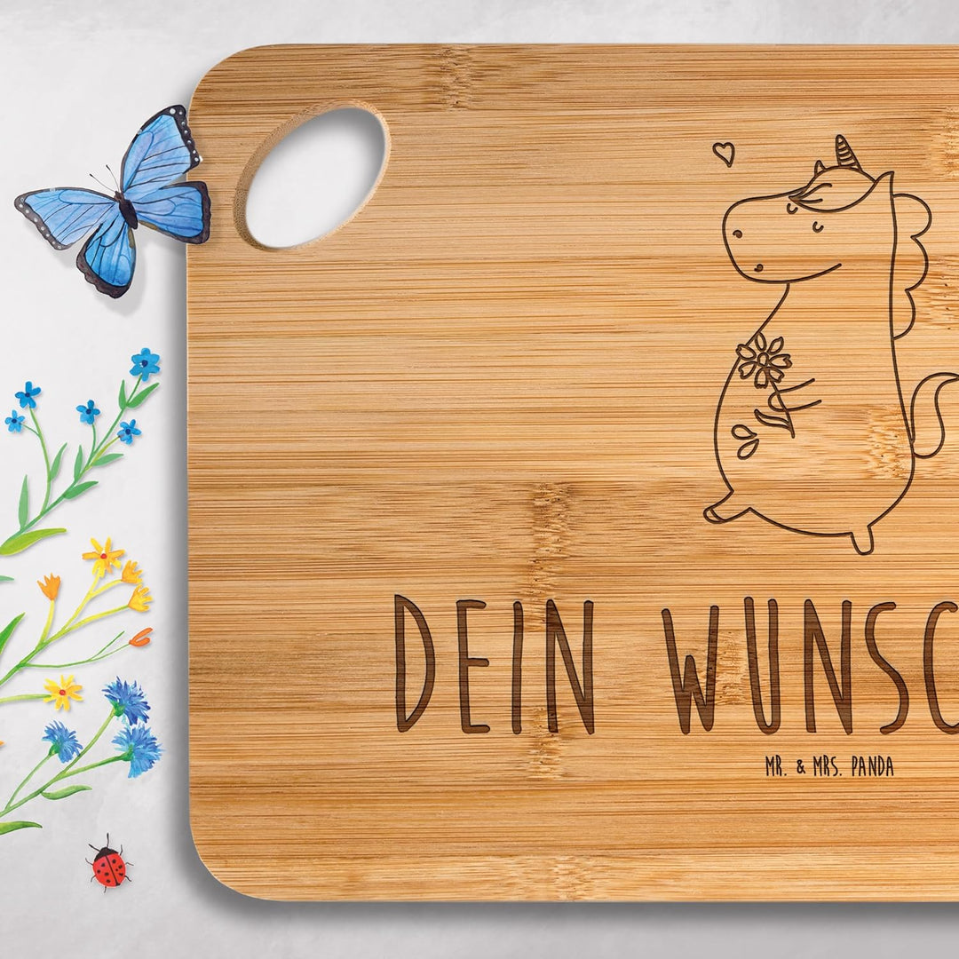 Mr. & Mrs. Panda Frühstücksbrettchen personalisiert Einhorn Spaziergang - Personalisierte Geschenke,