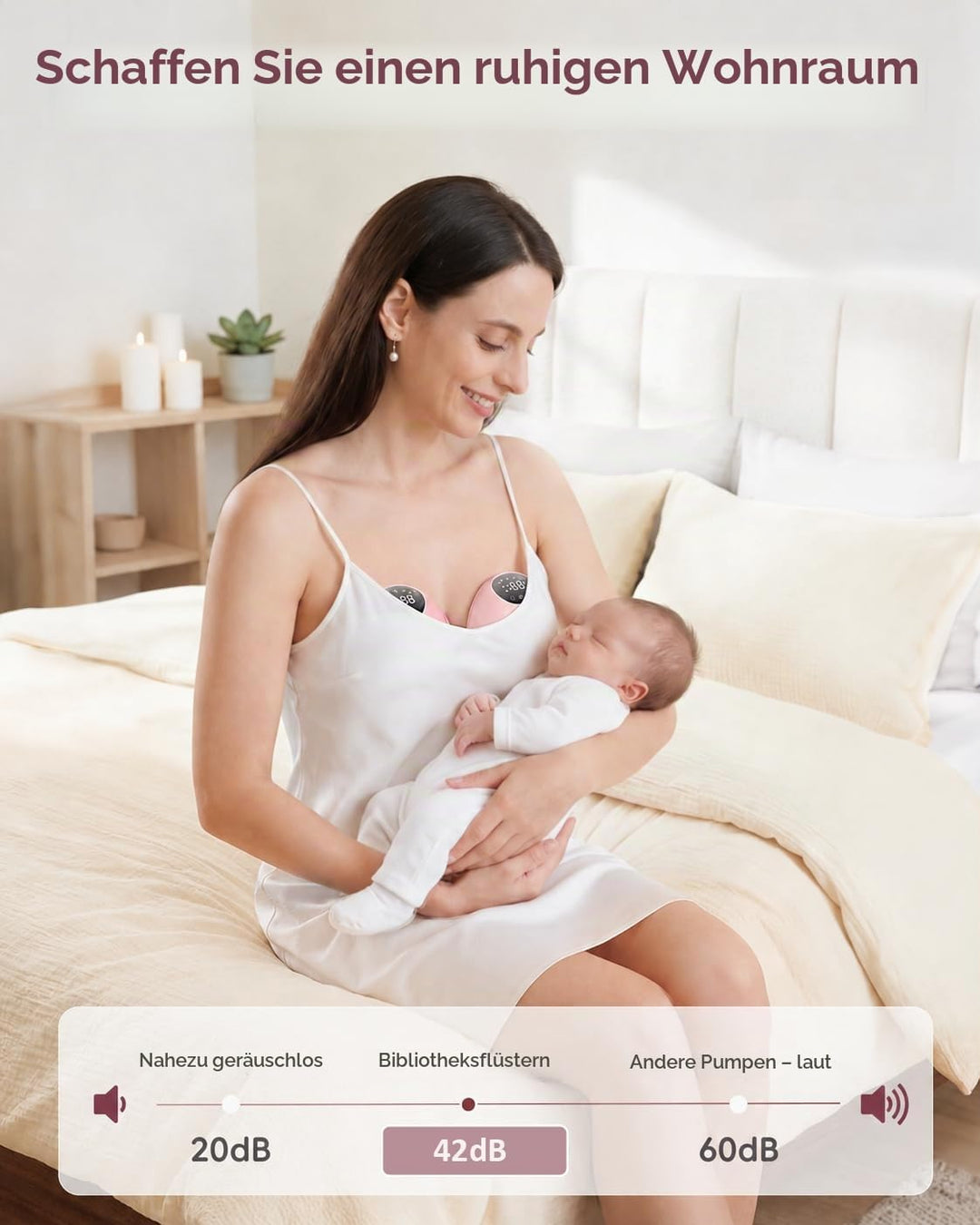Lulia Milchpumpe Elektrische Doppel, Milchpumpe handsfree mit 4 Modi und 9 Stufen, Tragbare Elektris
