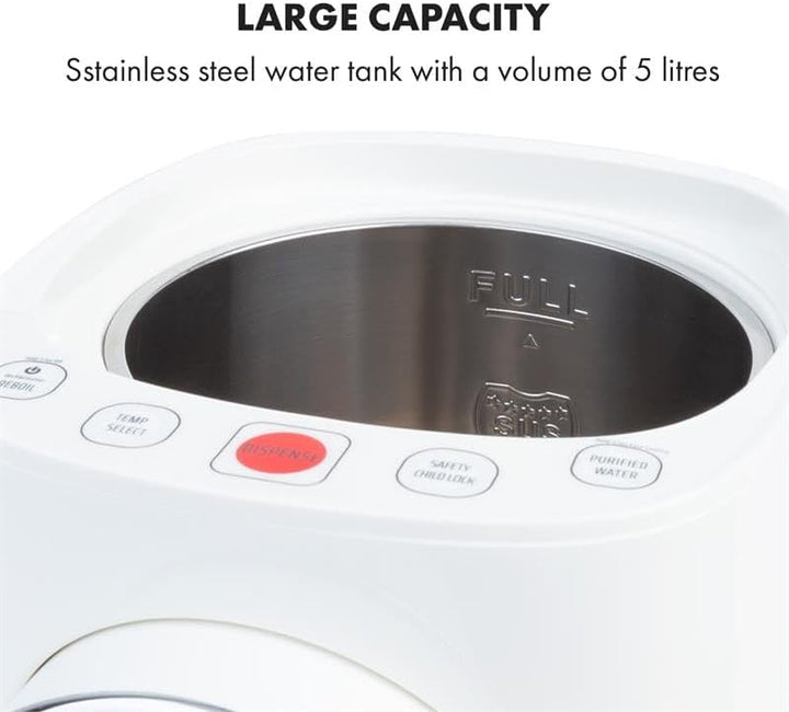 Klarstein Hot Spring Plus Heisswasserspender, Wassertank: 5 Liter, grosses LCD-Display, Temperaturen