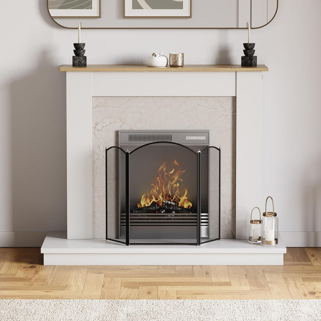 Fire Vida Selby Funkenschutzgitter für Kamine, 3-teilig, schwarz, Selby