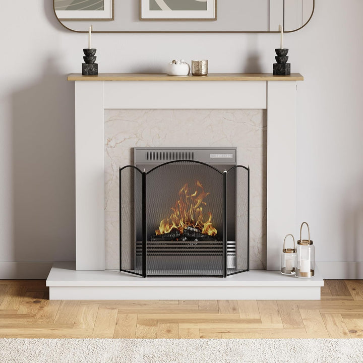 Fire Vida Selby Funkenschutzgitter für Kamine, 3-teilig, schwarz, Selby