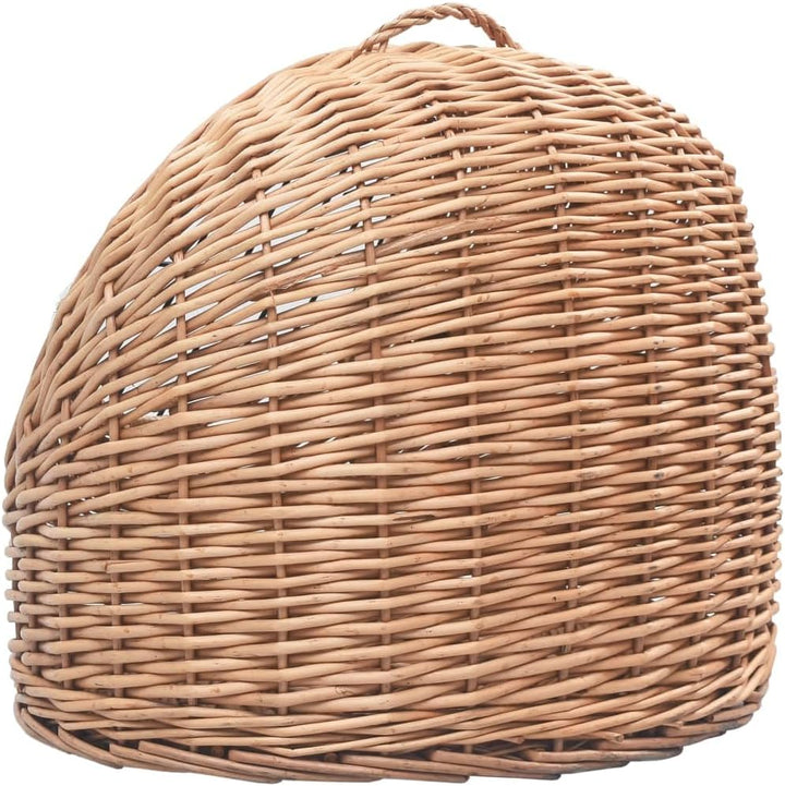 vidaXL Katzen Transportkorb Natürliche Weide Katzenbox Katzenkorb Transportbox 60 x 45 x 45 cm Gelb,
