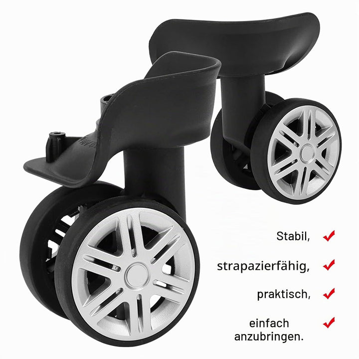 Gepäckkoffer-Räder Ersatz,Universalrad 1 Paar,Zweireihige Räder mit Stummschaltung,Verschleissfeste