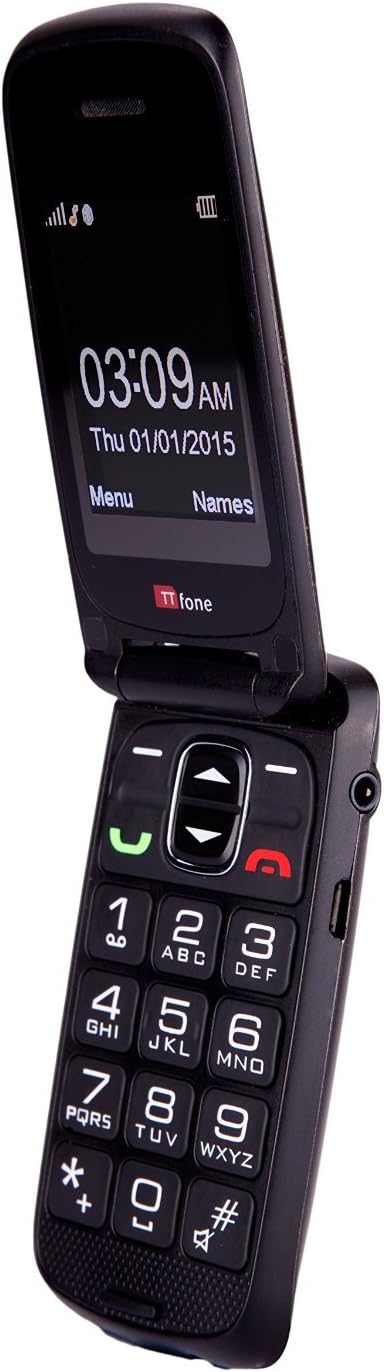 TTfone Star Simple Einfach zu Benutzendes Sim-Freies Klapptelefon mit grossen Tasten (Grau), Grau