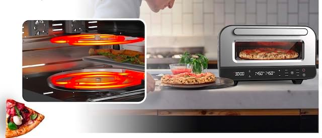 KPO-220 Elektrischer Pizzaofen mit Pizzaschaufel, Touch Display, bis 450°C (KPO-220), KPO-220