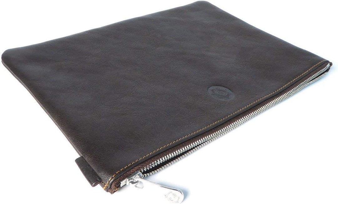 SONNENLEDER - hochwertige Banktasche "WEILL" Farbe: Mocca *Echtes Leder*, Mocca