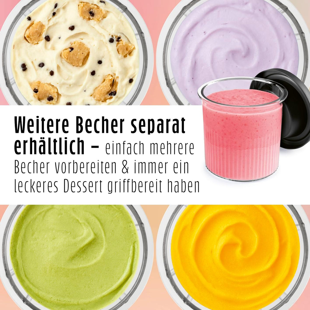 GOURMETmaxx SmoothUp Eismaschine 800 Watt | Eismaschine 10 Programme inkl. Mix-in-Funktion | Eiscrem