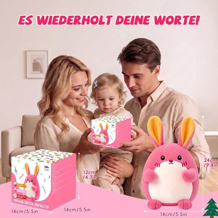 SAIMAND Baby Spielzeug 6-12 Monate, Hase Kuscheltier, Musikalische Spielzeug ab 1 2 Jahr, Tummy Time