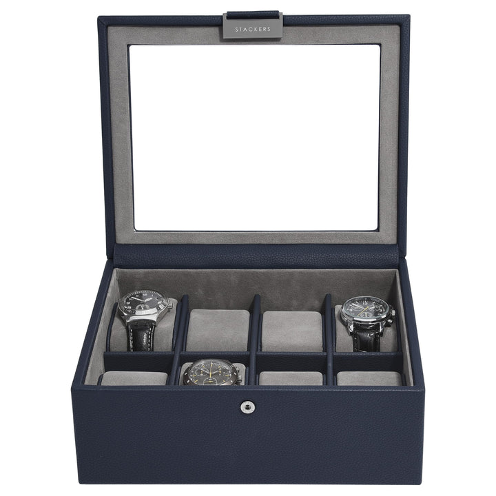 Stackers Navy Blue 8 Piece watch box, Navy