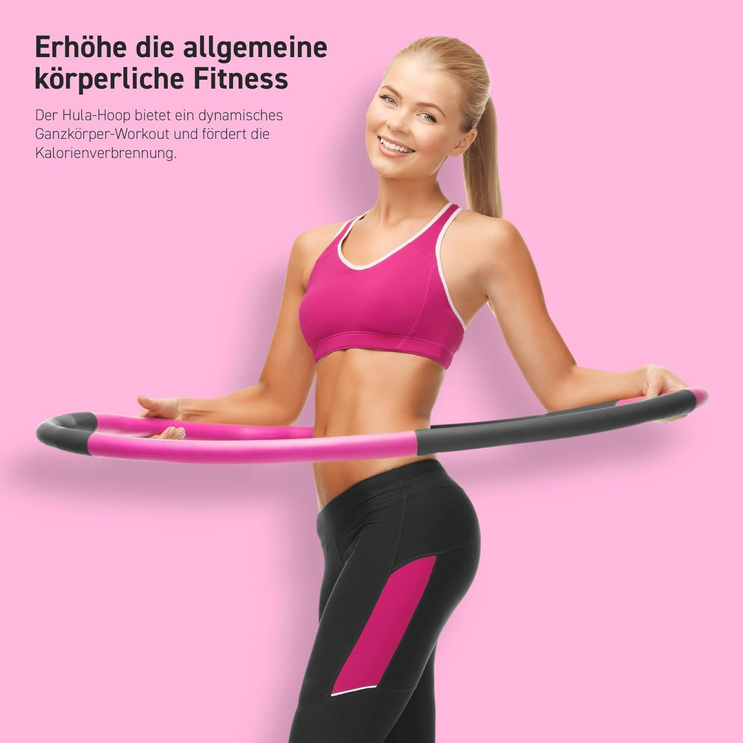 MSPORTS Hula Hoop Reifen Premium mit Schaumstoff und grössenverstellbar, Fitness Hula Hoop zur Gewic