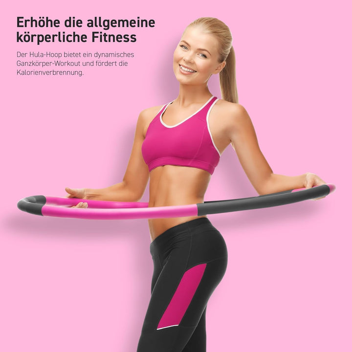 MSPORTS Hula Hoop Reifen Premium mit Schaumstoff und grössenverstellbar, Fitness Hula Hoop zur Gewic