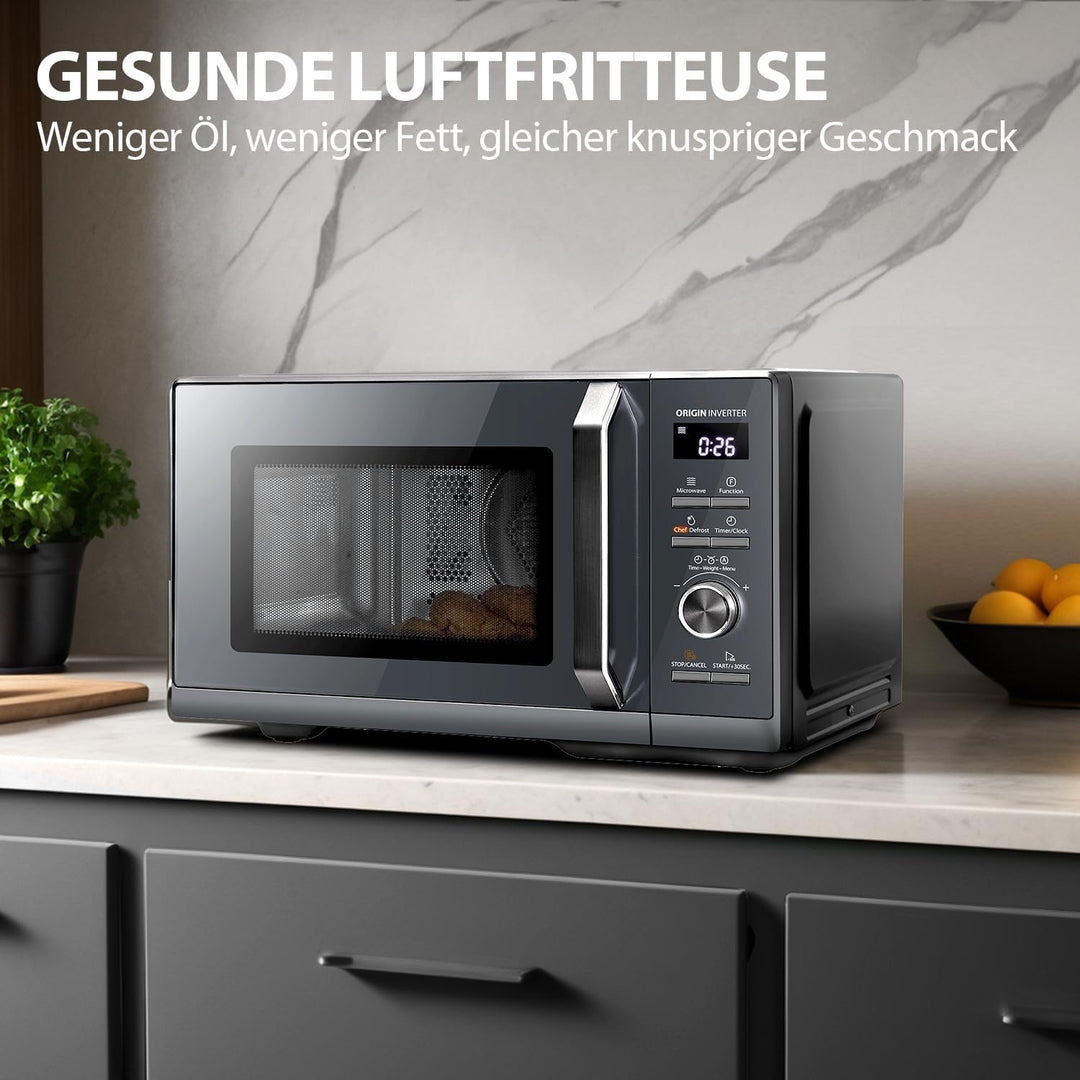 Toshiba MW3-AC26SFI(MG) Mikrowelle mit Grill und Heissluft 6-in-1 Mikrowellenherd mit Dampfgarer 26L