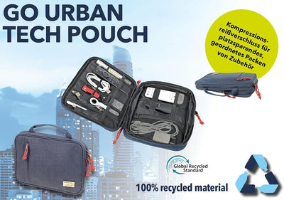 Troika Go Urban Tech Pouch Kabeltasche für Elektronikzubehör aus recyceltem Material in der Farbe Du