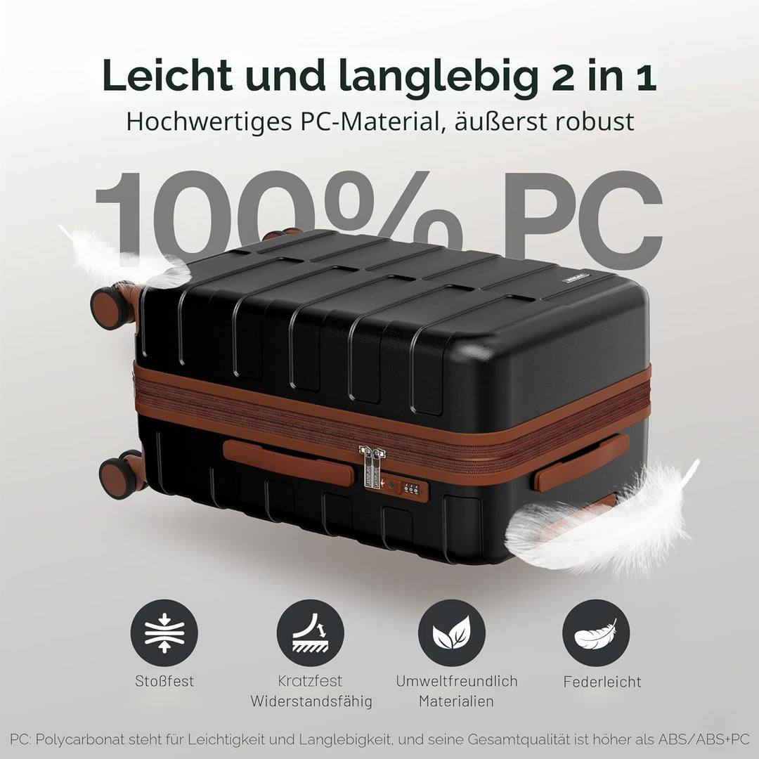 Kofferset Hartschale (3 Jahre VIP-Service) Leicht 100% PC Ultra-Langlebige Erweiterbar Trolley Handg